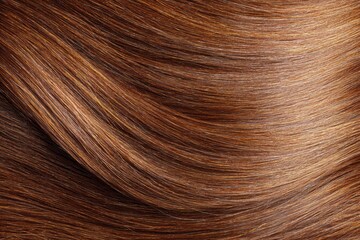 Fototapeta premium Glossy Brown Hair Texture. Abstract Background Featuring Luxurious Strands and Elegant Details