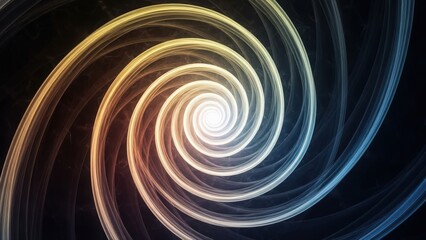 Futuristic visuals featuring spinning lights and soothing color transitions