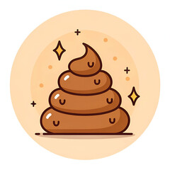 bunch of brown poop icon in trendy line style vector