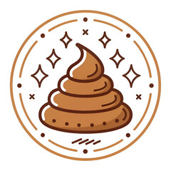 bunch of brown poop icon in trendy line style vector