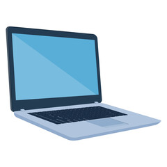 Flat Style Detailed Laptop Device Electronic Communication Learning Technology