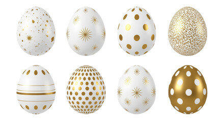 Golden Easter Elegance: A curated selection of artistically decorated easter egg with exquisite gold embellishments, each echoing the spirit of springtime renewal and festive cheer.