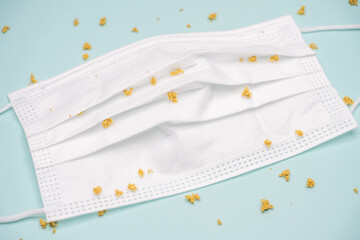 Mask Covered with Pollen Particles