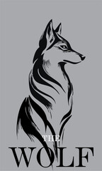 Fototapeta premium Abstract Wolf Silhouette in T...