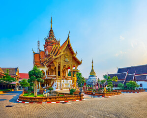The shrines of Wat Buppharam, Chiang Mai, Thailand