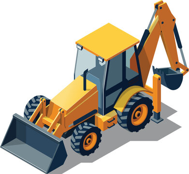 Backhoe loader illustration