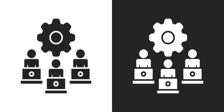 Employee Icon In Black And White Glyph Style