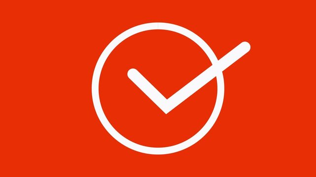 check mark animation on black background. Glossy symbol of approval, success and confirmation for apps, mobile design, social media, notifications and user interface projects