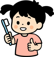 Happy Child Brushing Teeth