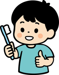 Happy Child Brushing Teeth