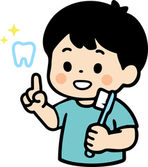 Happy Child Brushing Teeth