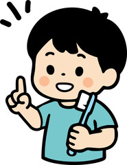 Happy Child Brushing Teeth