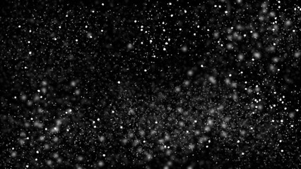 realistic falling snowflakes on black background