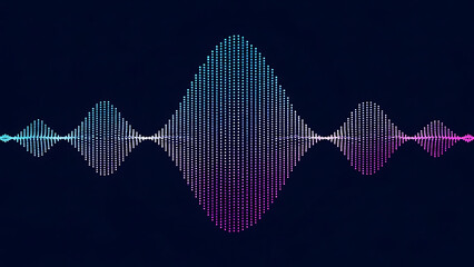 Neon Blue and Purple Dotted Audio Spectrum Abstract Equalizer Waveform Technology Background Design Illustration