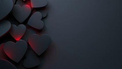 Large Red Paper Folded Heart with Happy Valentine's Day Text on Blue Background