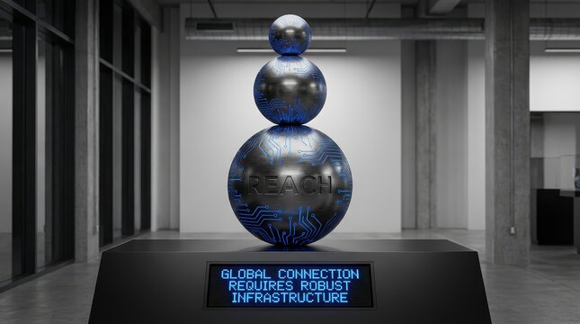 Global connection technology spheres with digital circuit design - Powered by Adobe