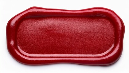 red wax seal with empty area isolated on white background