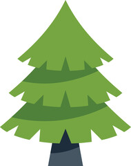 Obraz premium Simple vector illustration of a christmas tree, isolated on white background