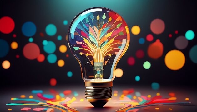 a conceptual image showcasing a light bulb as a metaphor for an innovative breakthrough and smart idea symbolizing genius marketing strategy planning and creative thinking in business