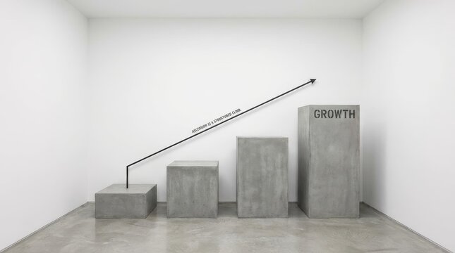 Growth chart with rising bars and upward arrow symbolizing success