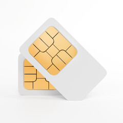 White Sim Card On White Background