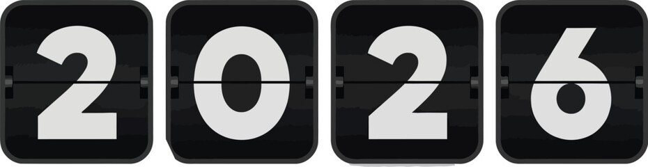 Anticipate the Year Ahead 2026 with Nostalgic Flip Clock Design for Calendars, Business Reports, and Innovative Product Launches, Ushering in Futuristic Themes
