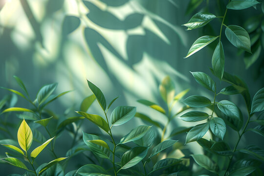 green leaves background - Powered by Adobe