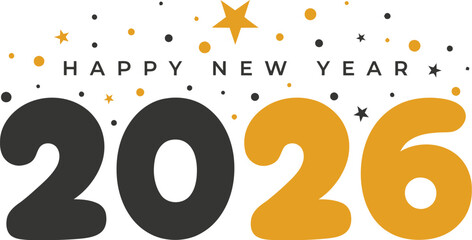 Celebrate a bright new year with festive 2026 design, perfect for holiday promotions, greetings, and cheerful end-of-year messages in modern style