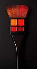 A color palette of reds oranges and browns on top