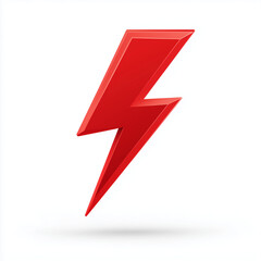 red lightning bolt, energy flash icon
