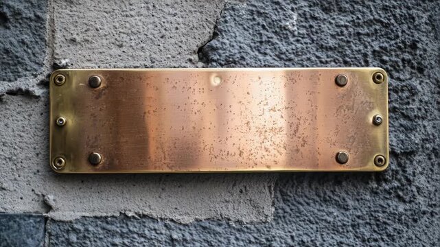 Video A metallic plaque fixed to a wall, suitable for use as a memorial or decorative item