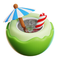 Coconut Drink 3d Illustration