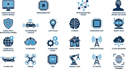 Mental health icon set, therapy symbols, psychological disorder graphics, emotional wellness visuals, recovery tools, blue theme, awareness design elements