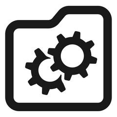 Folder settings icon – representing configuration files, system management, directory adjustment, file settings, organizational tools, and digital folder optimization for efficient workflow control.

