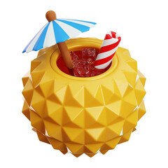 Pineapple Drink 3d Illustration