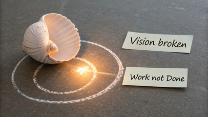 Seashell and Chalk Circle with Vision and Work Notes