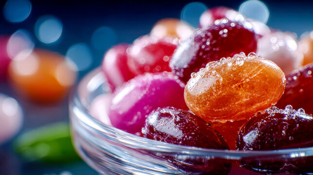 Vibrant assortment of colorful jelly beans in a glossy candy pile