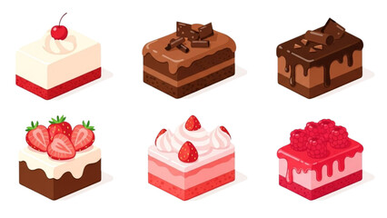 Delicious Assortment of Colorful Cakes A Delightful Collection of Sweet Treats