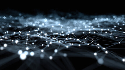 An abstract image of a network of interconnected nodes and lines, suggesting a complex system or data flow