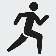 Running Man Icon Flat Design Illustration Of Athlete Or Sprinter In Motion