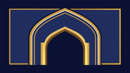 Fototapeta premium Rectangular Islamic Frame with Gate