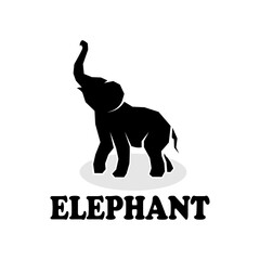 Obraz premium Symbol of an elephant erecting its trunk isolated on white