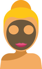 Young woman with cosmetic mud mask on her face is enjoying spa procedures