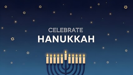 Navy Hanukkah Greeting Card Design