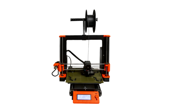 3D printer with filament spool isolated on transparent background