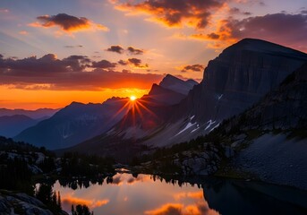sunset in the mountains