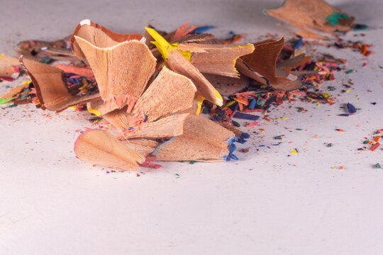 Colorful Pencil Shavings Macro Close-Up