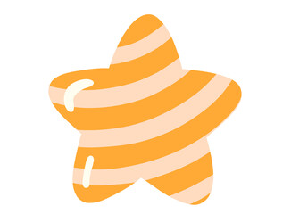 Soft Orange Christmas Star Ornament Illustration