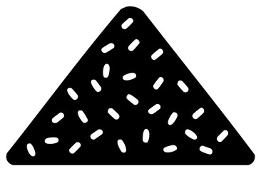 Geometric Black Triangle with White Oval Shapes Inside, Simple Design