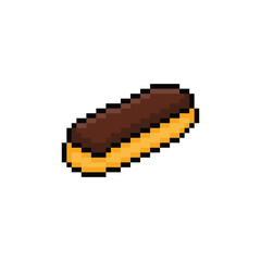 Fototapeta premium pixel art eclair 8 bit vector icon for computer game logo